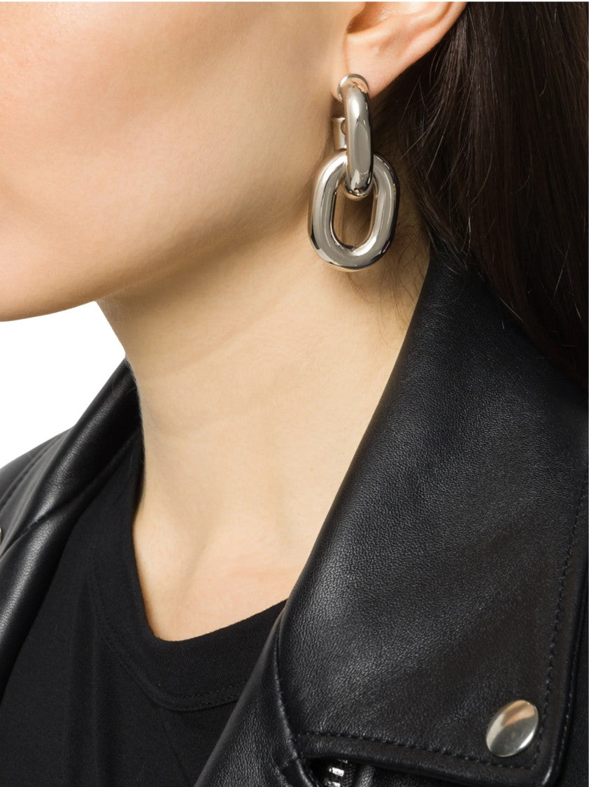 Rabanne Sculptural Silver-Tone Interlocking Earrings