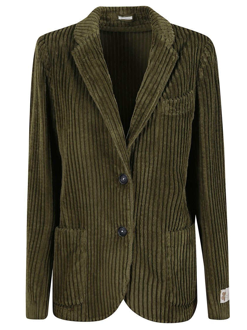 Massimo Alba Military Green Corduroy Blazer With Patch Pockets