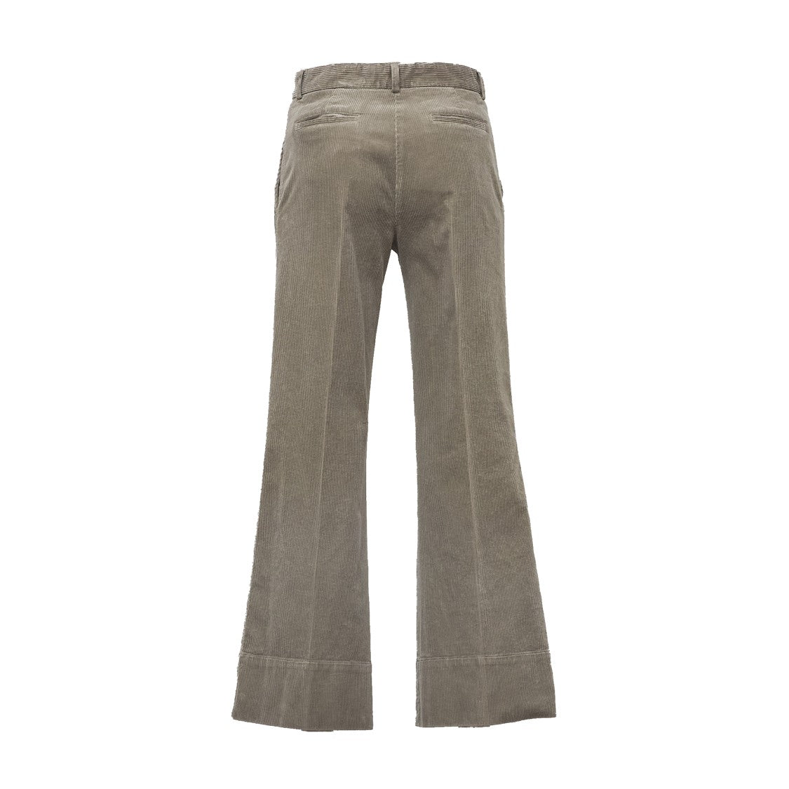 Ql2 Straight-Leg Brown Pants With Ribbed Fabric And Seam Details