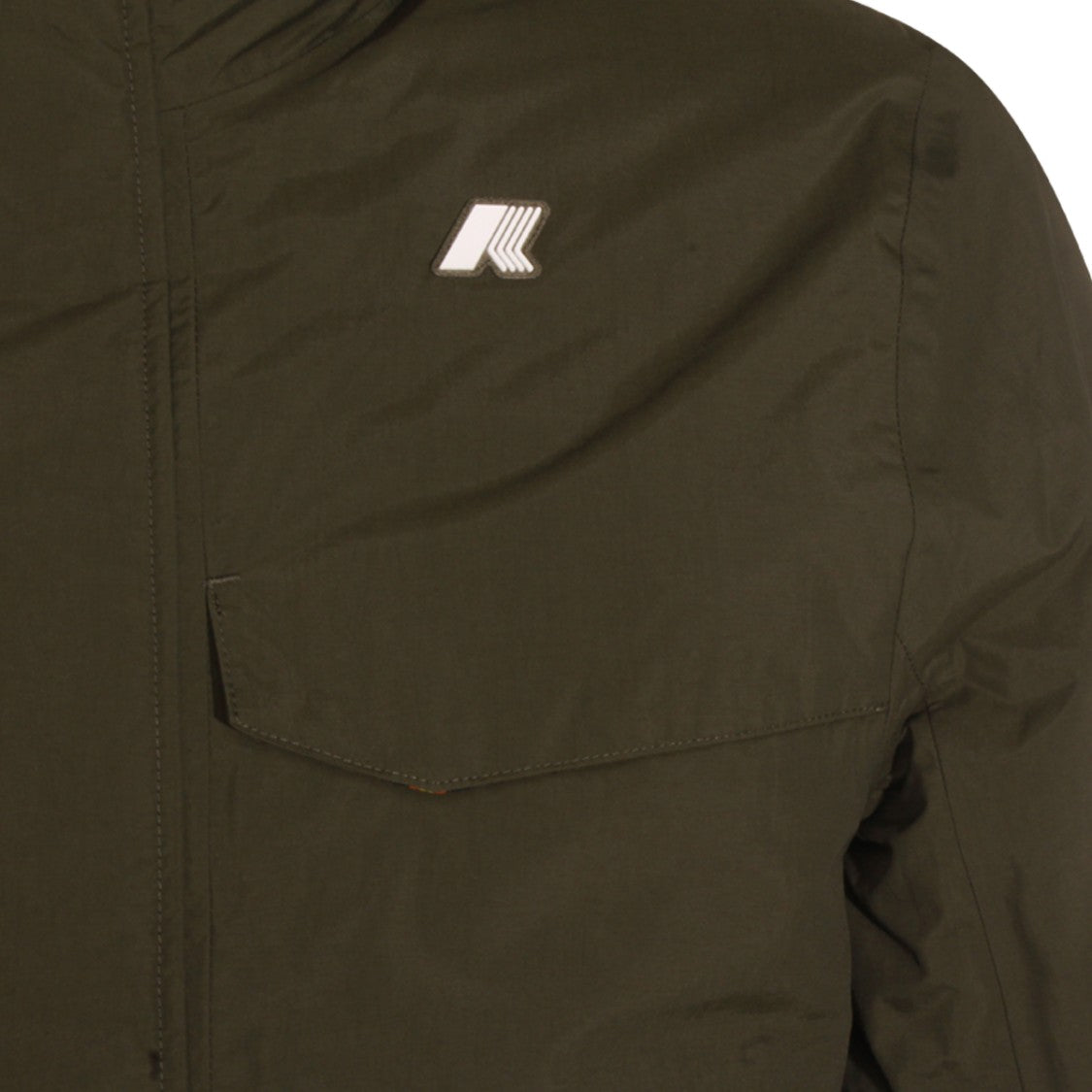 K-Way Green Jacket With High Collar