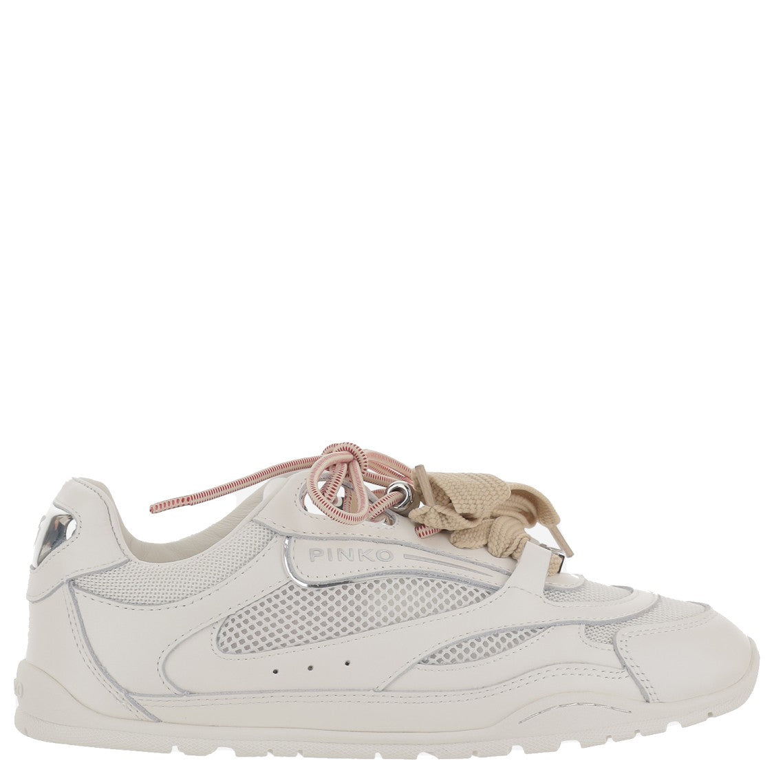 Pinko Two-Tone Lace-Up Sneakers With Technical Mesh Inserts