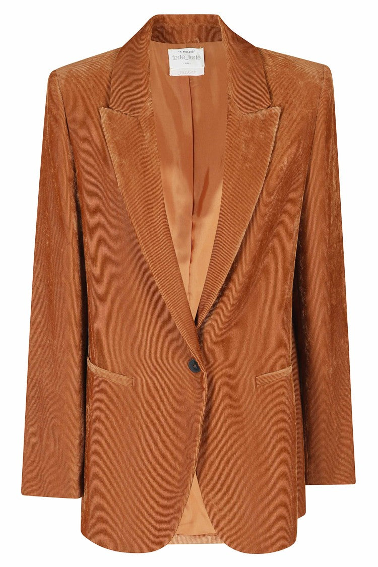 Forte Forte Turmeric Corduroy Velvet Single-Breasted Viscose Blazer