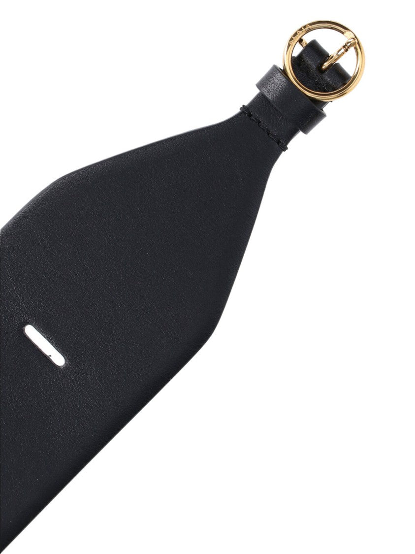 Alaïa Black Wide Double Calf Leather Belt