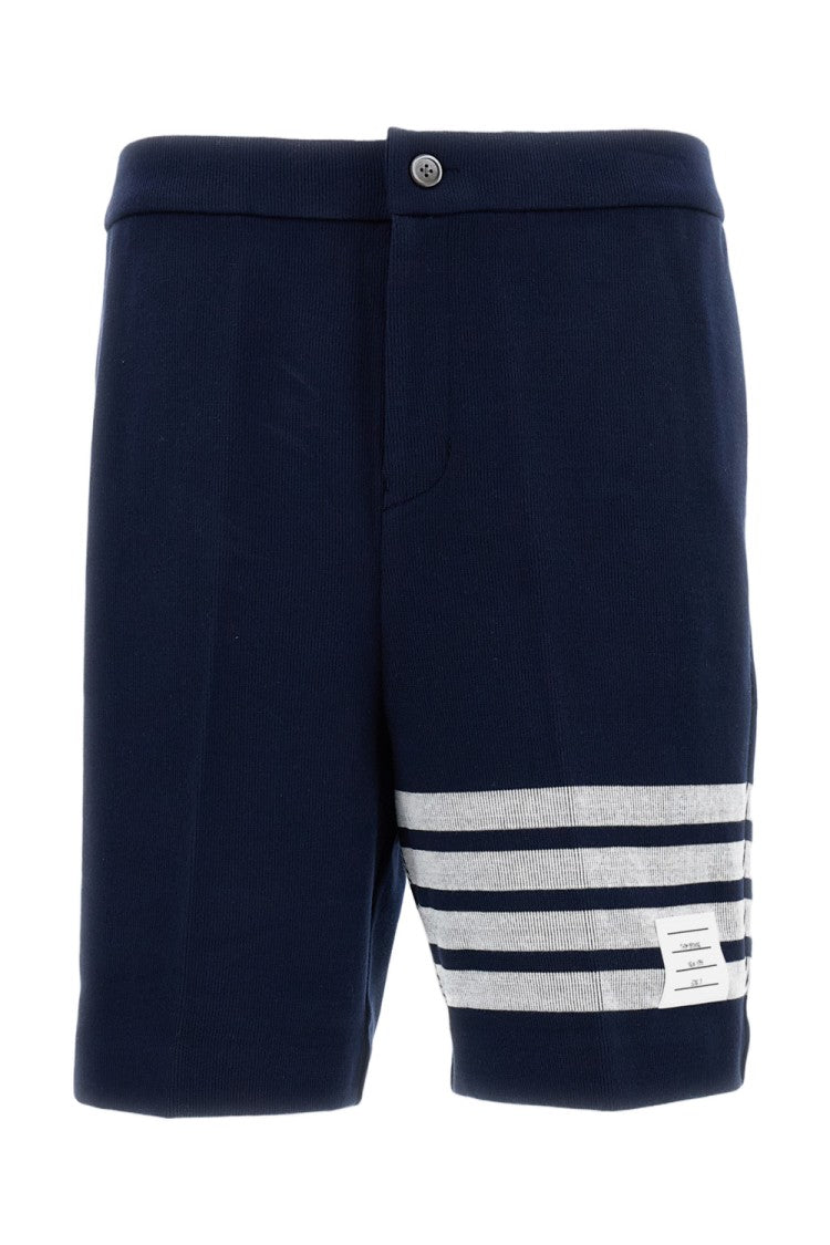 Thom Browne Classic Blue Shorts With Clean Silhouette