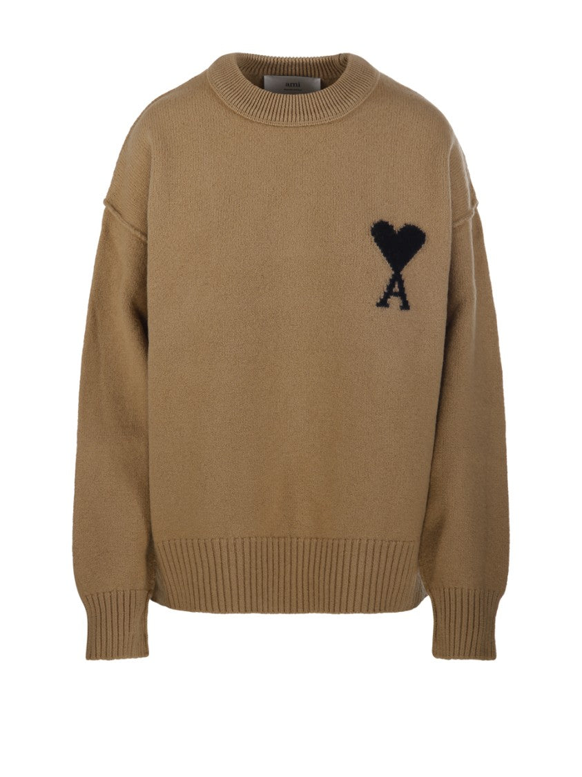 Ami Adc Round Neck Sweater Felted Merino