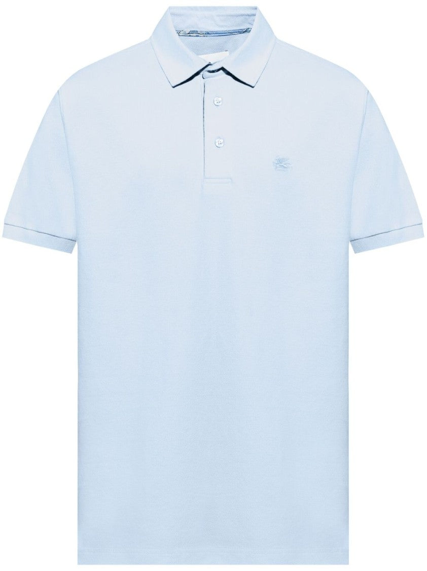 Etro Blue Polo Shirt With Classic Collar