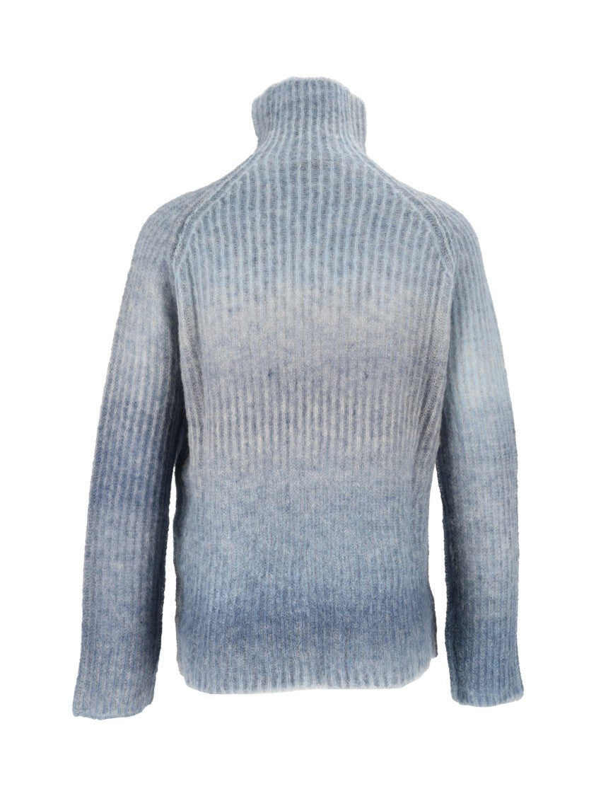 Kangra Cashmere Gradient Ribbed English Rib Turtleneck Sweater