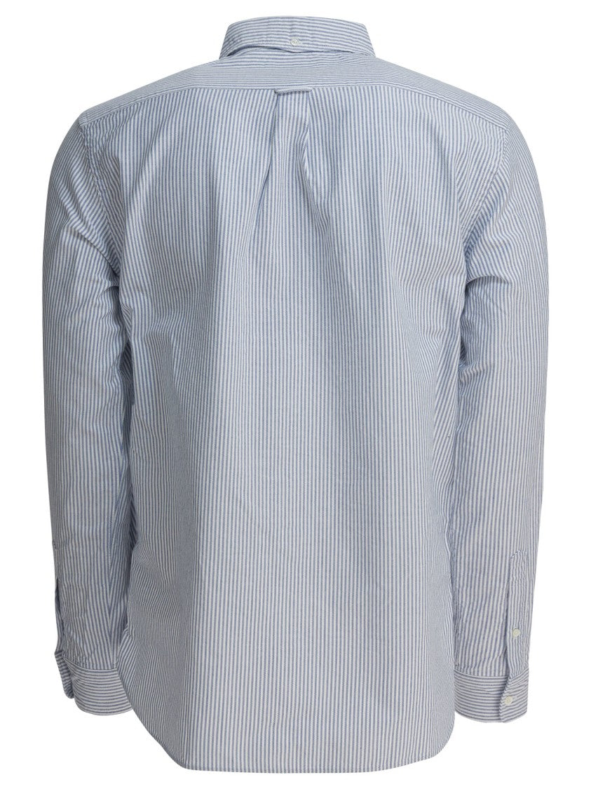 Beams Plus Narrow Striped Button-Down Cotton Shirt
