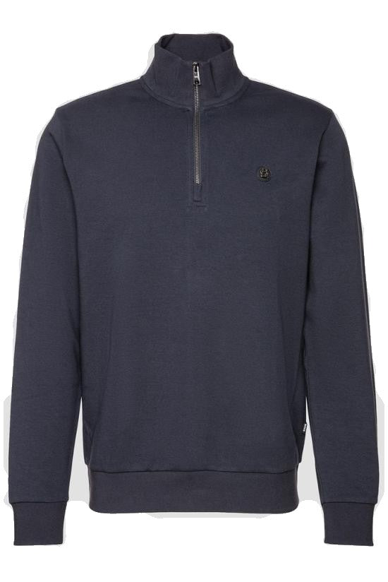 Hugo Boss Half-Zip Knit Pullover With Stand Collar And Subtle Logo