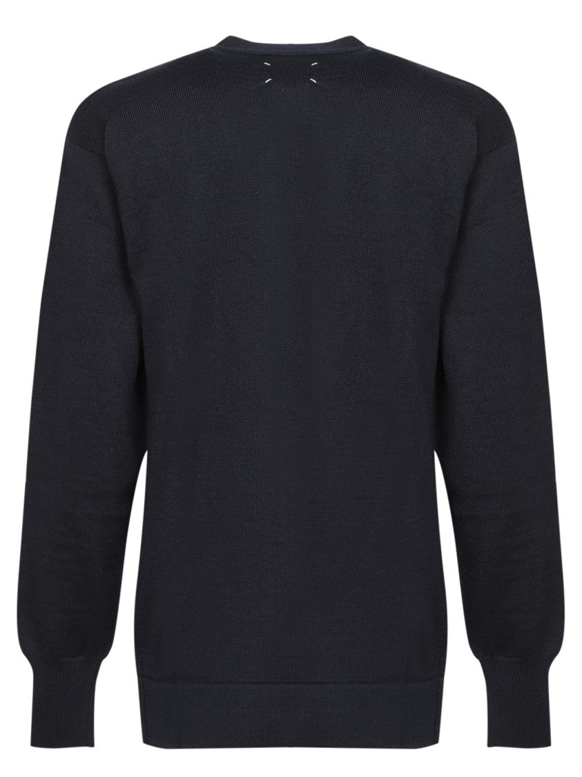 Maison Margiela V-Neck Cardigan With Button Front Closure And Long Sleeves