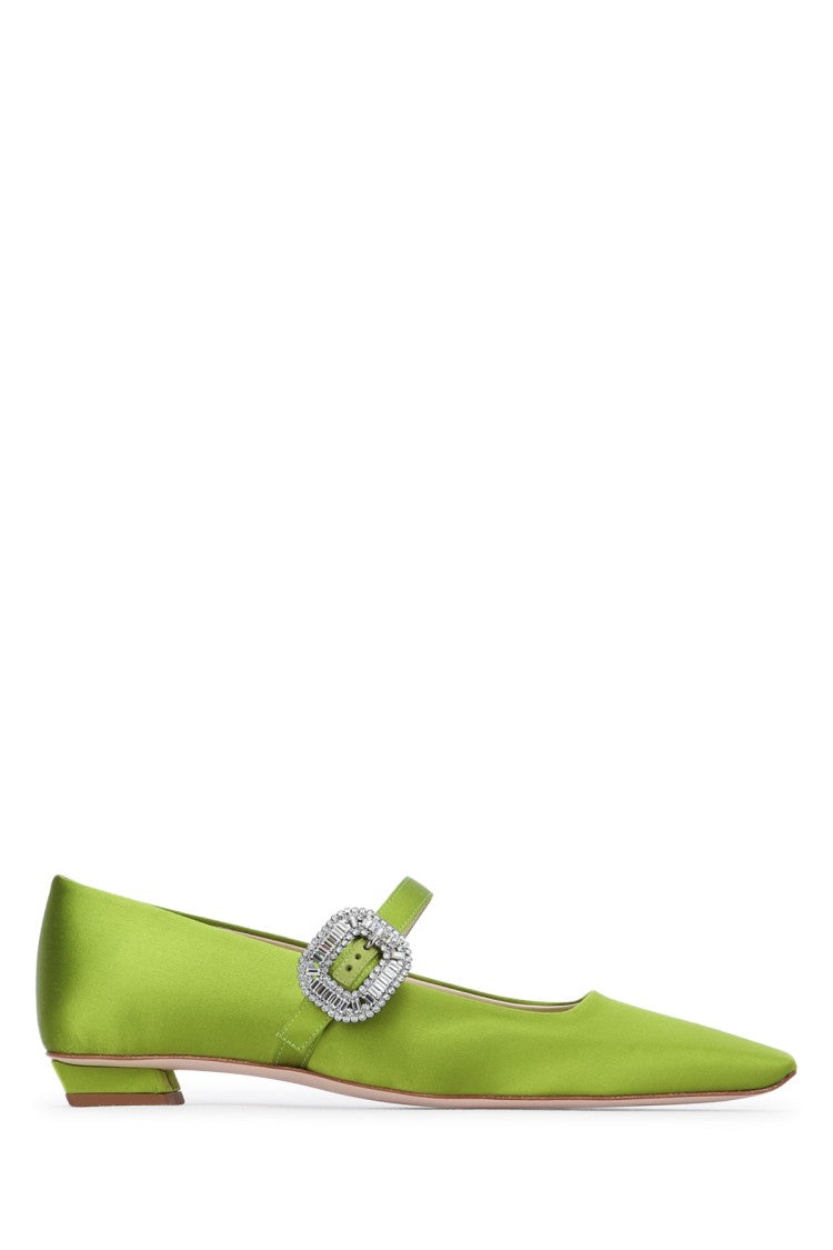 Roger Vivier Pointed Toe Satin Flats