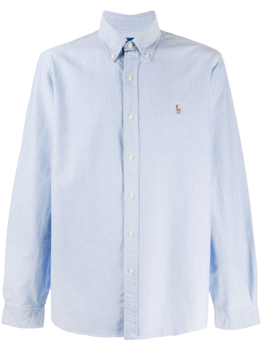 Polo Ralph Lauren Light Blue Button-Down Shirt With Embroidered Logo
