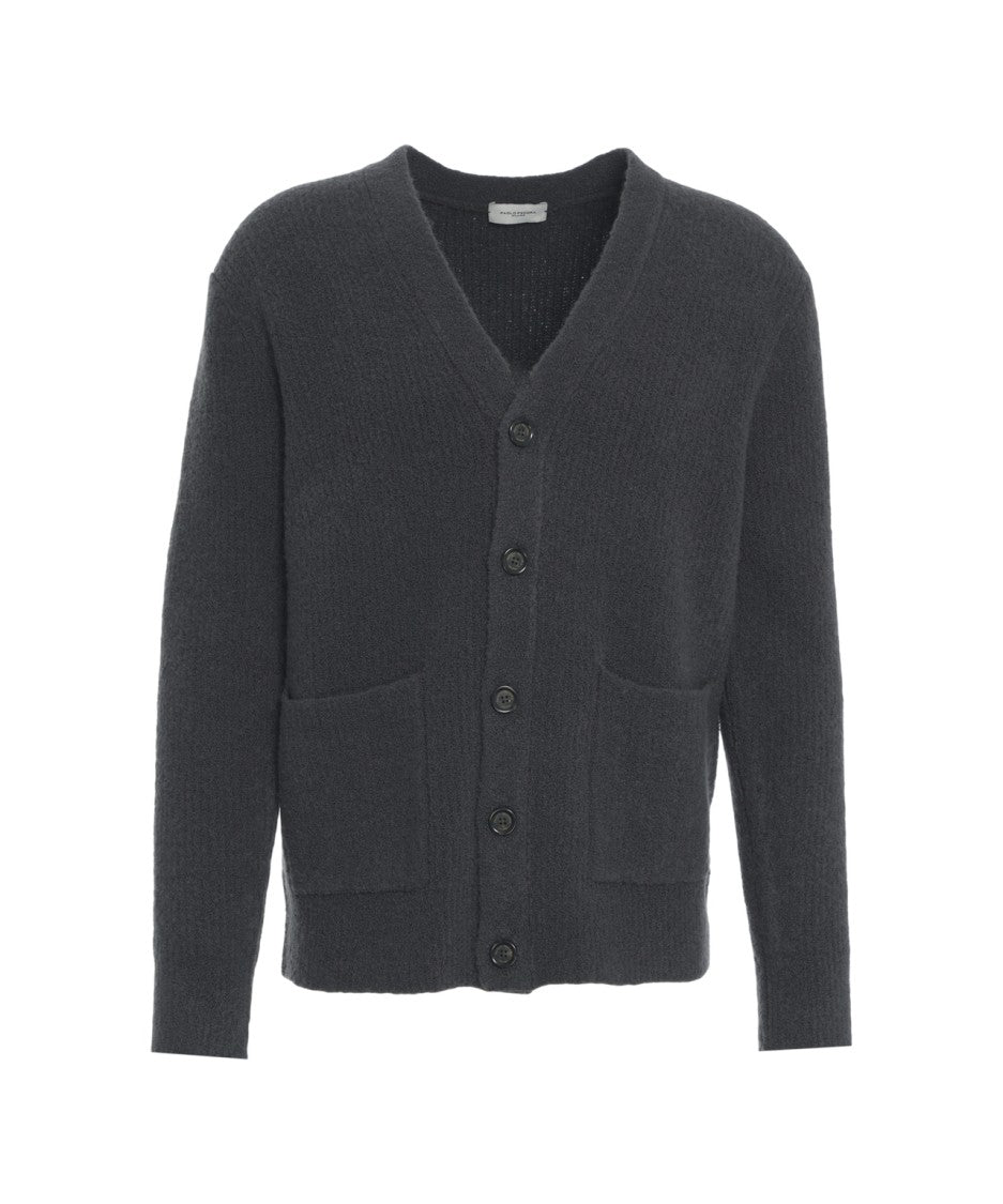 Paolo Pecora Textured Knit Cardigan With V-Neck And Button Closure