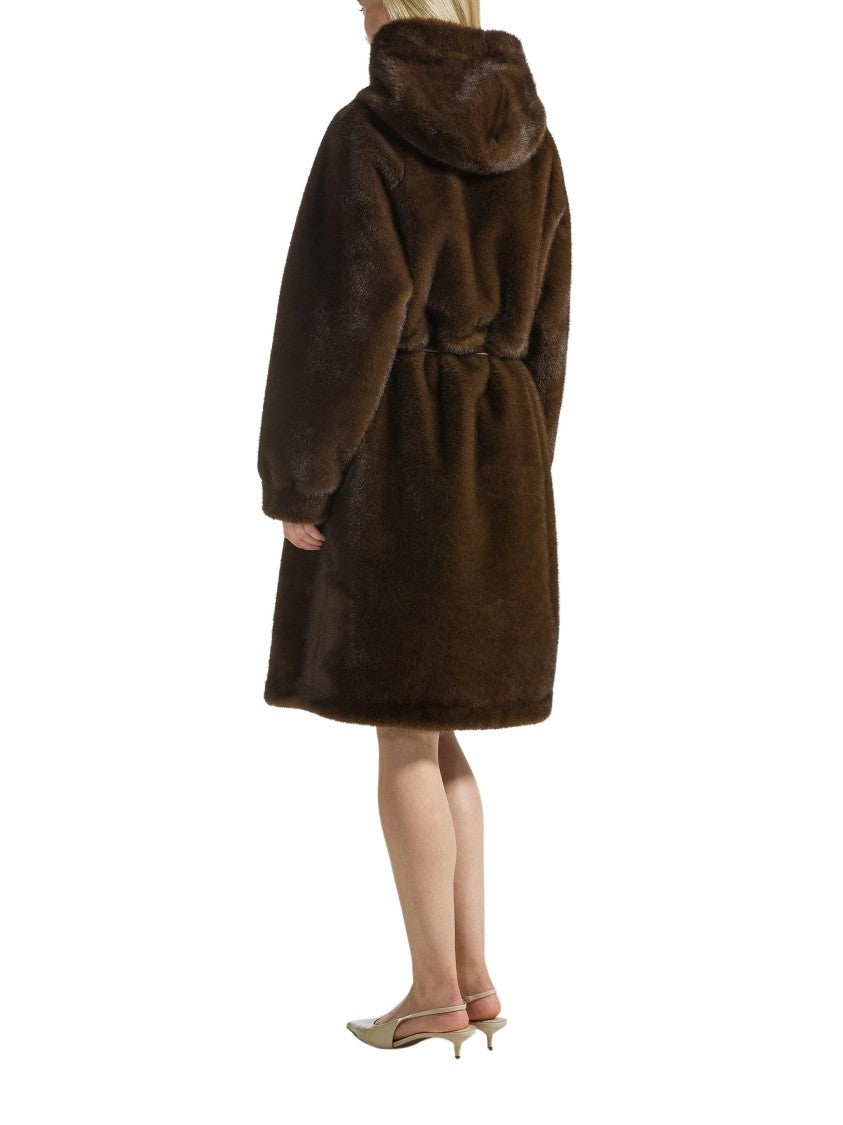 Seventy Venezia Reversible Belted Hooded Faux-Mink Fur Coat