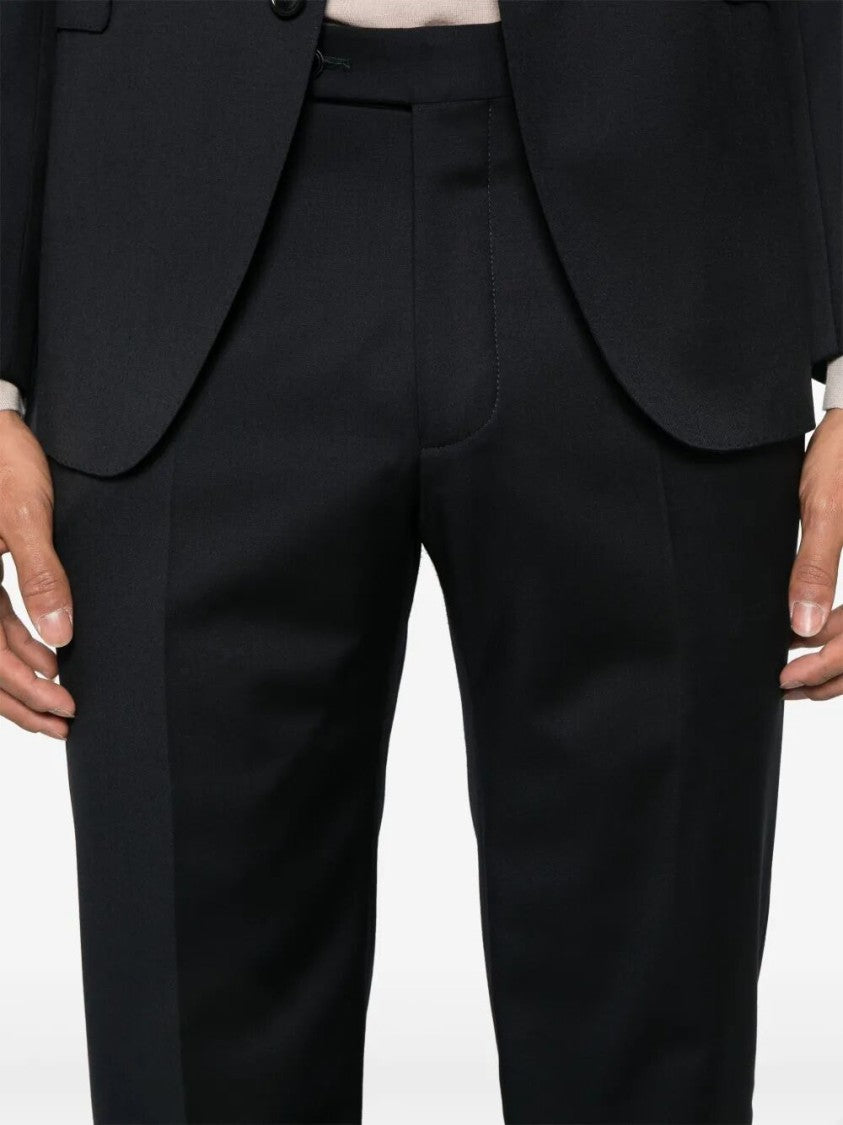 Tagliatore Tailored Black Suit With Notch Lapels
