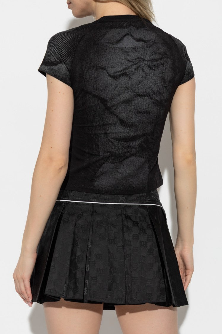 Misbhv Fitted Top With Futuristic Geometric Pattern