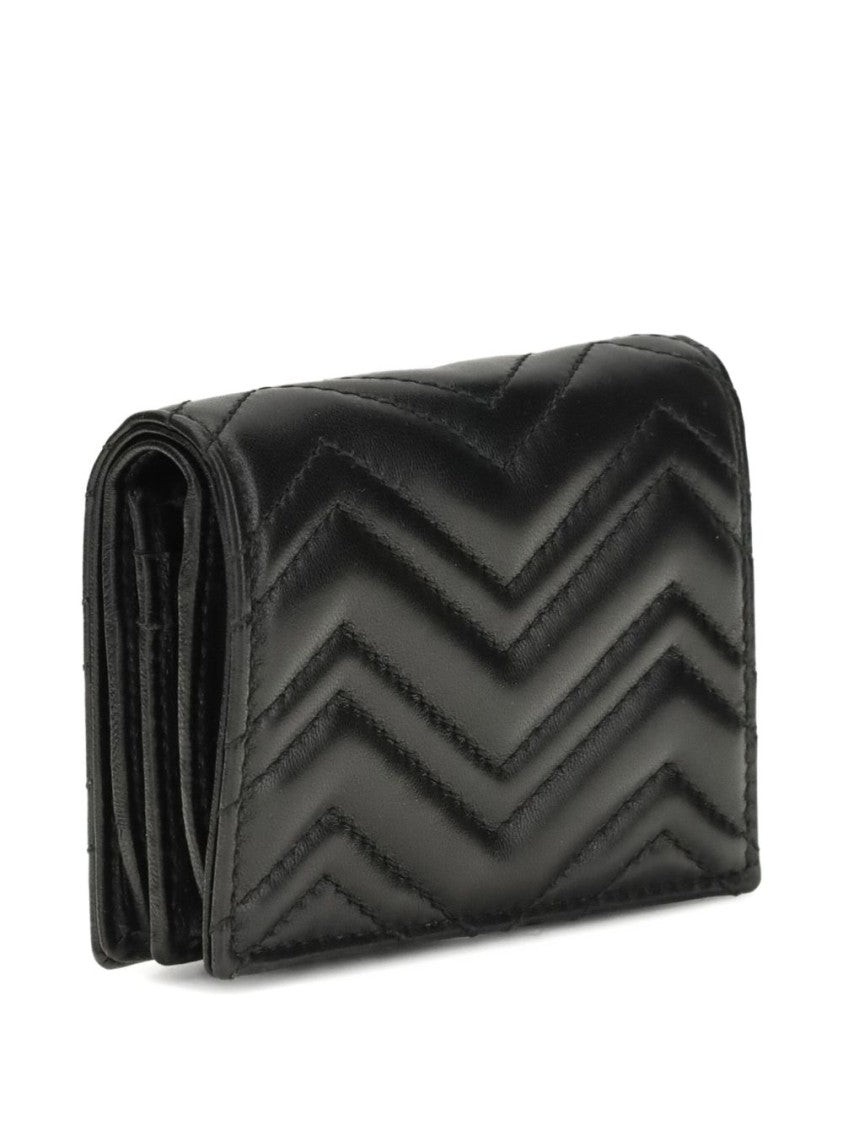 Gucci Black Chevron-Quilted Lamb Leather Wallet
