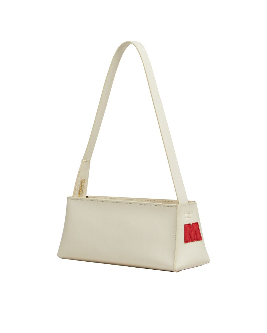 Marni Cream Museo Baguette Leather Shoulder Bag