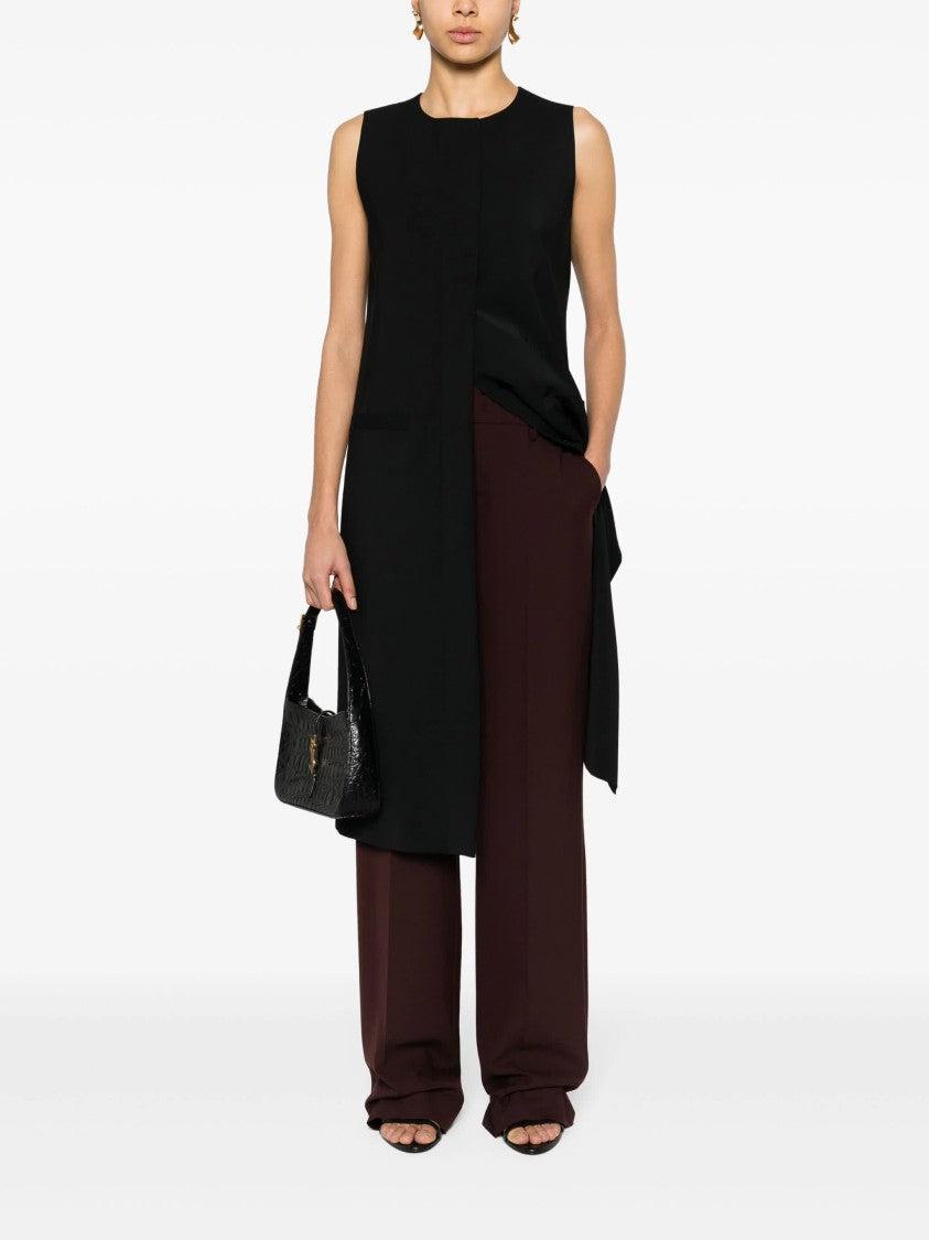 Alberta Ferretti Black Gilet Sleeveless Long Wool Gilet