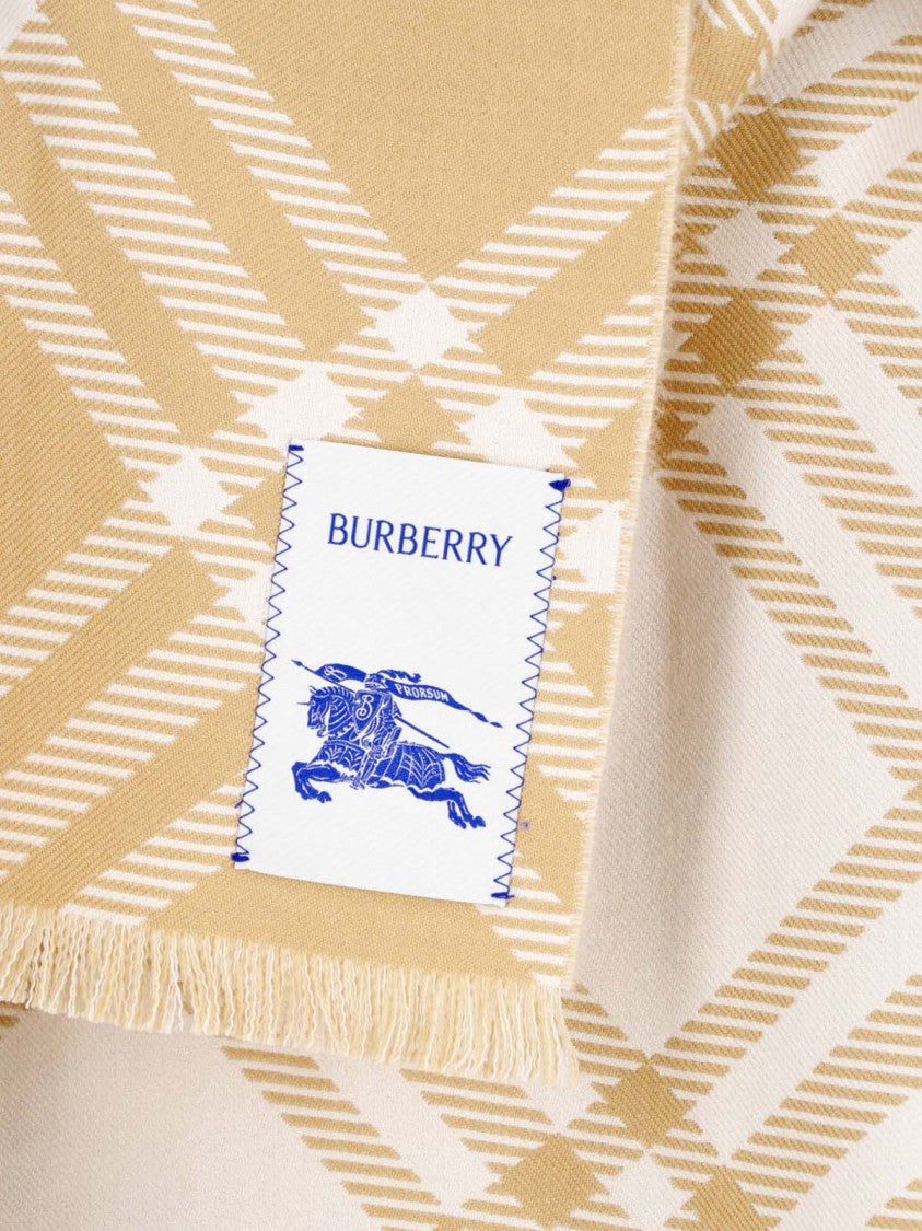 Burberry Poncho Style Draped Jacket With Classic Check Pattern