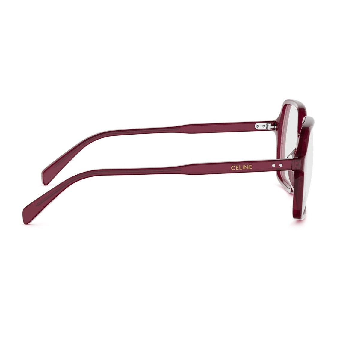 Celine Red Thin Recycled Acetate Square Eyeglasses