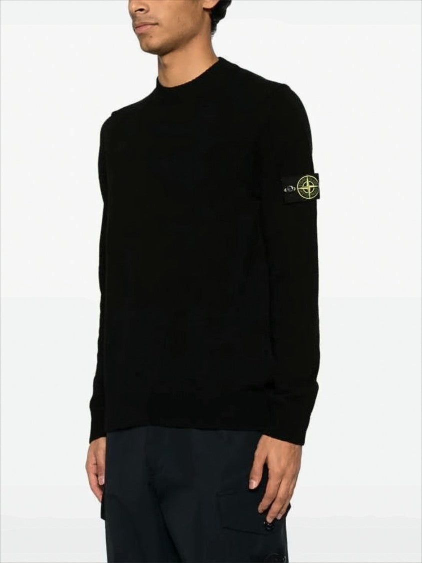 Stone Island Classic Black Crewneck Sweater
