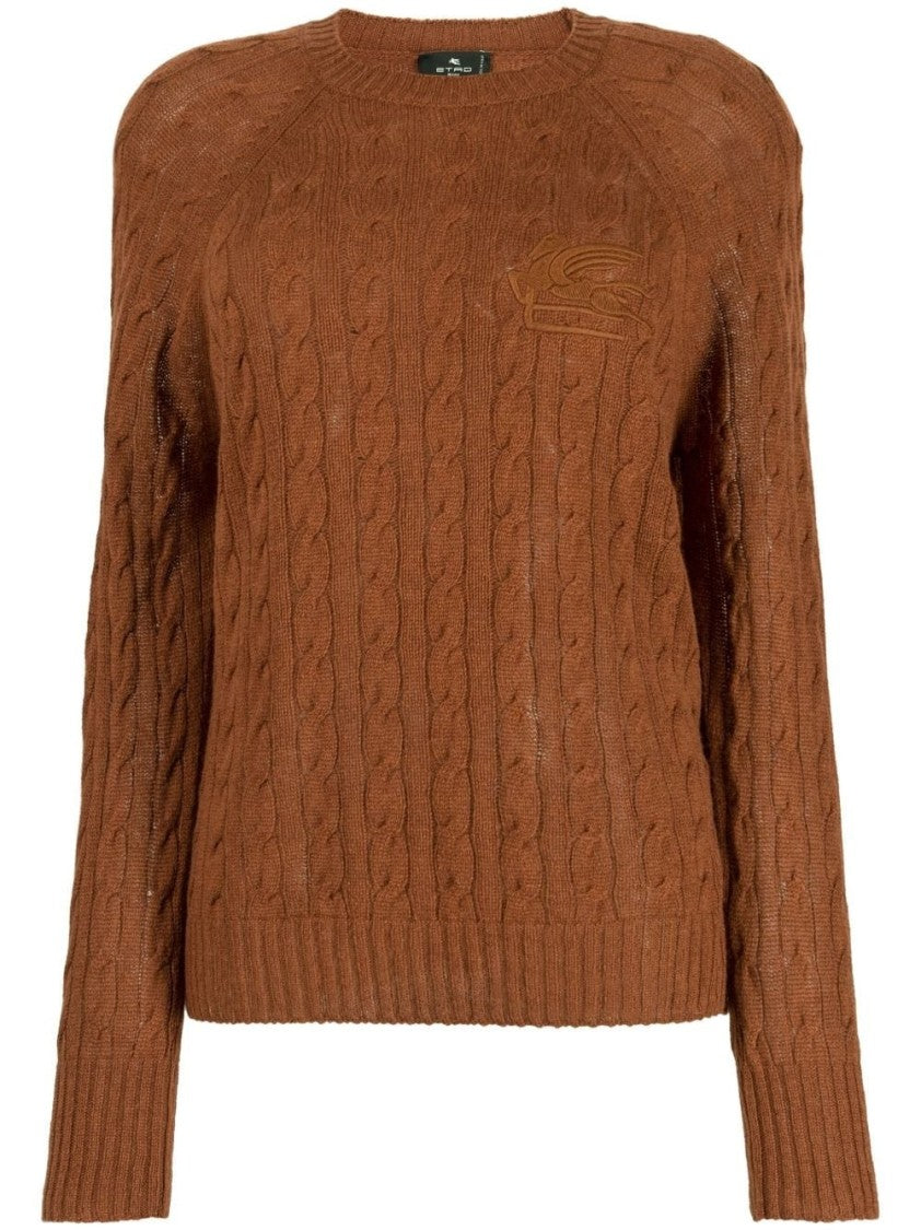 Etro Textured Cable Knit Sweater In Cashmere