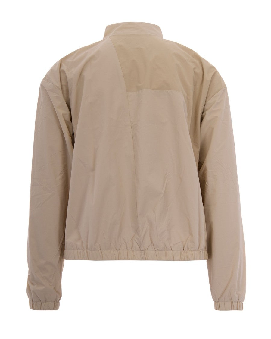 Arte Antwerp Retro-Inspired Cream Toned Curve Zipper Jacket