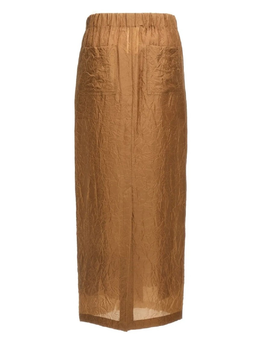 Max Mara Aerosio1234 Crinkled Mid-Calf Skirt
