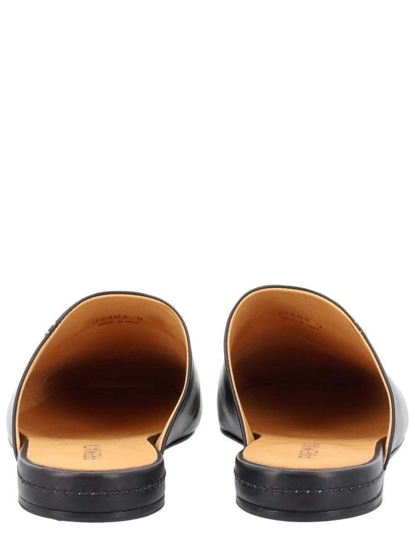 Premiata Polished Black Calfskin Pointed Sabot