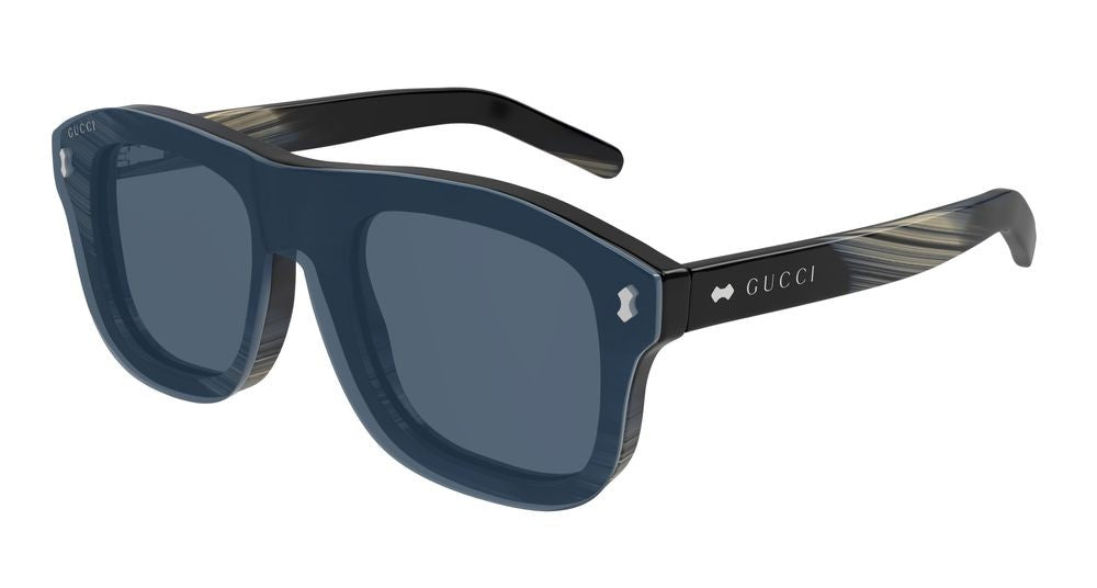Gucci Black Gradient Temples Oversized Square Sunglasses