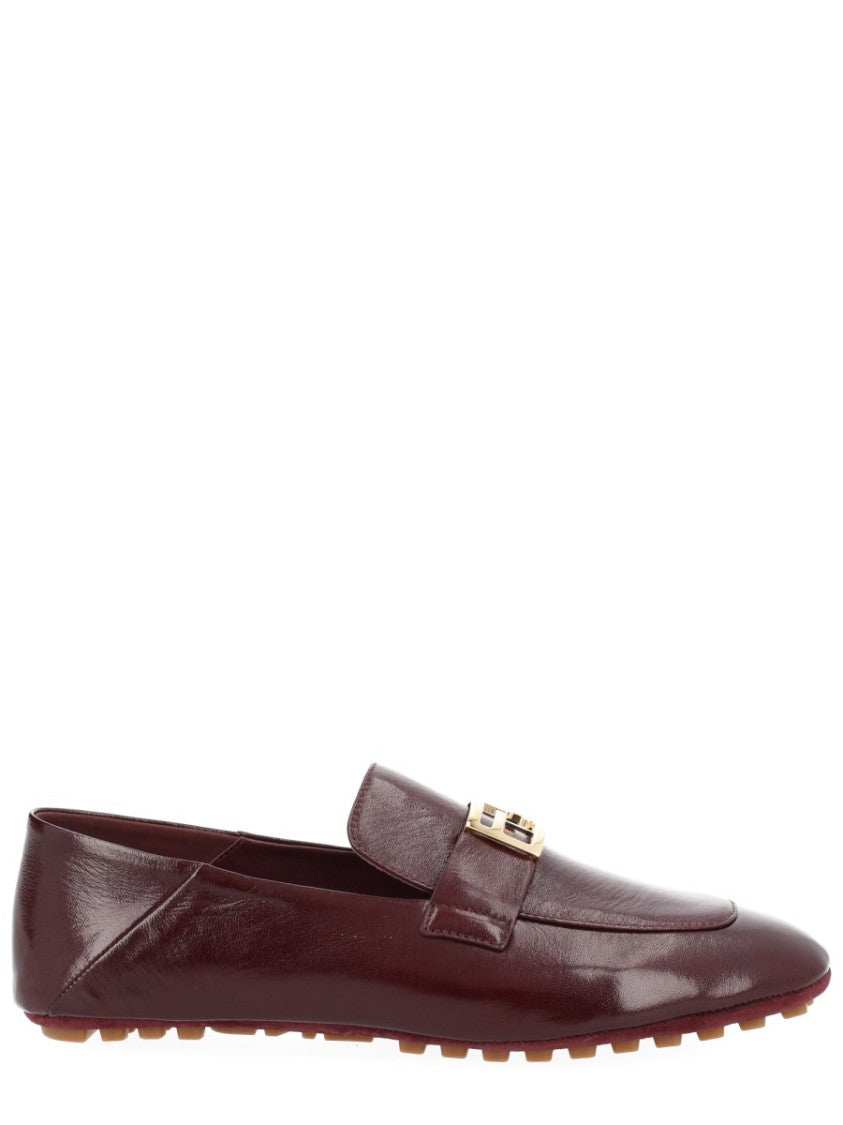 Fendi Baguette Polished Leather Loafers