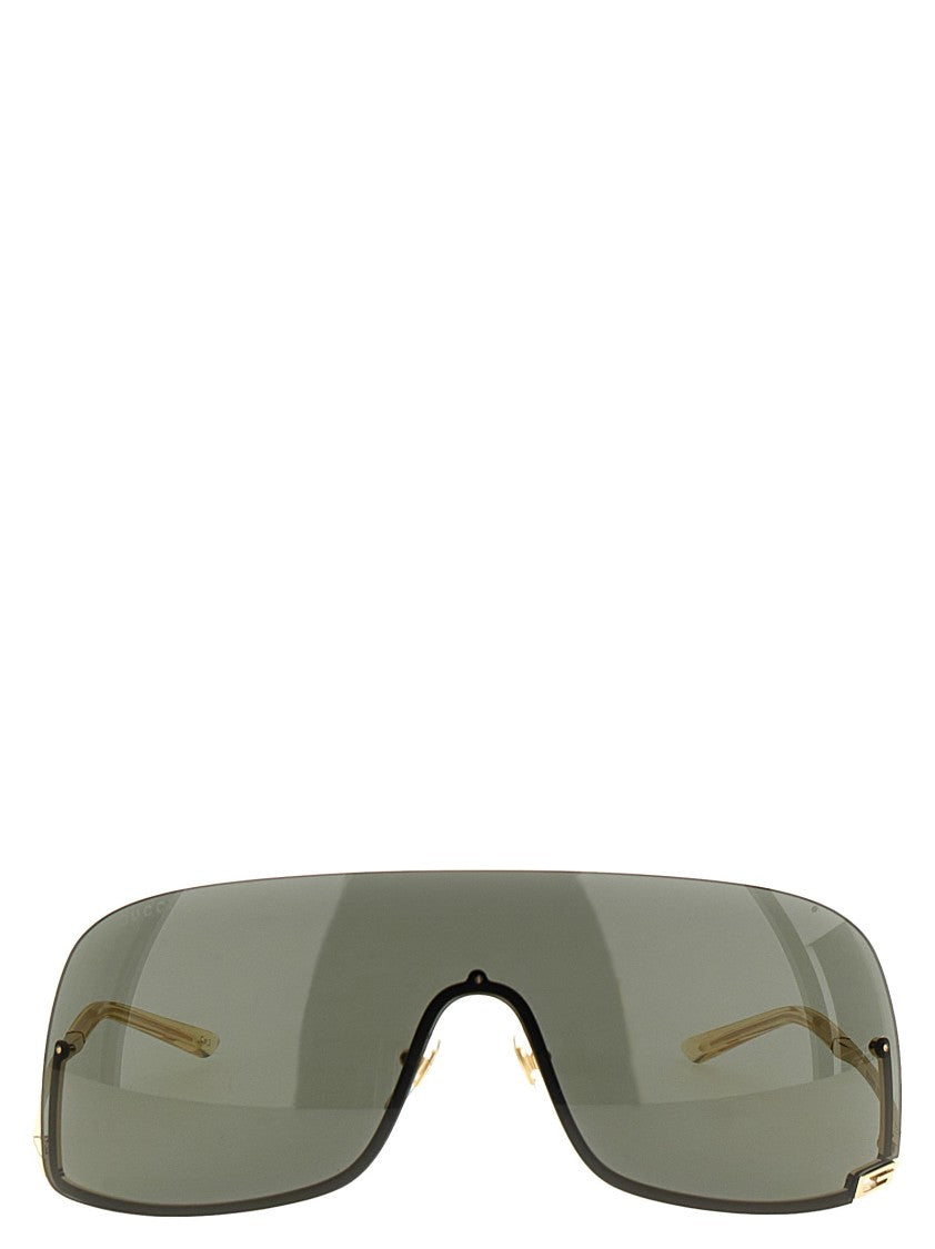 Gucci Oversized Metal-Frame Mask Sunglasses