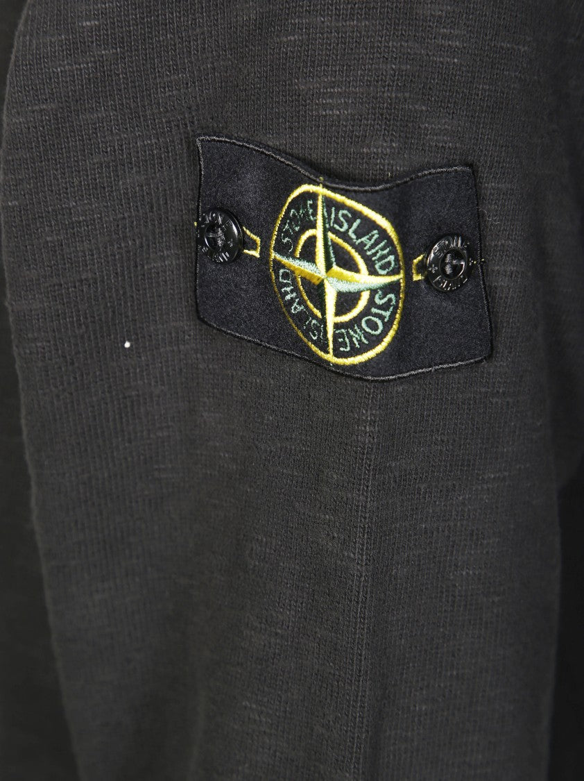 Stone Island Men's Crew Neck Sweatshirt With Ribbed Finishes