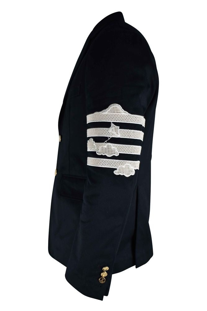 Thom Browne Navy Blue Tailored Suit With Embroidered Accents