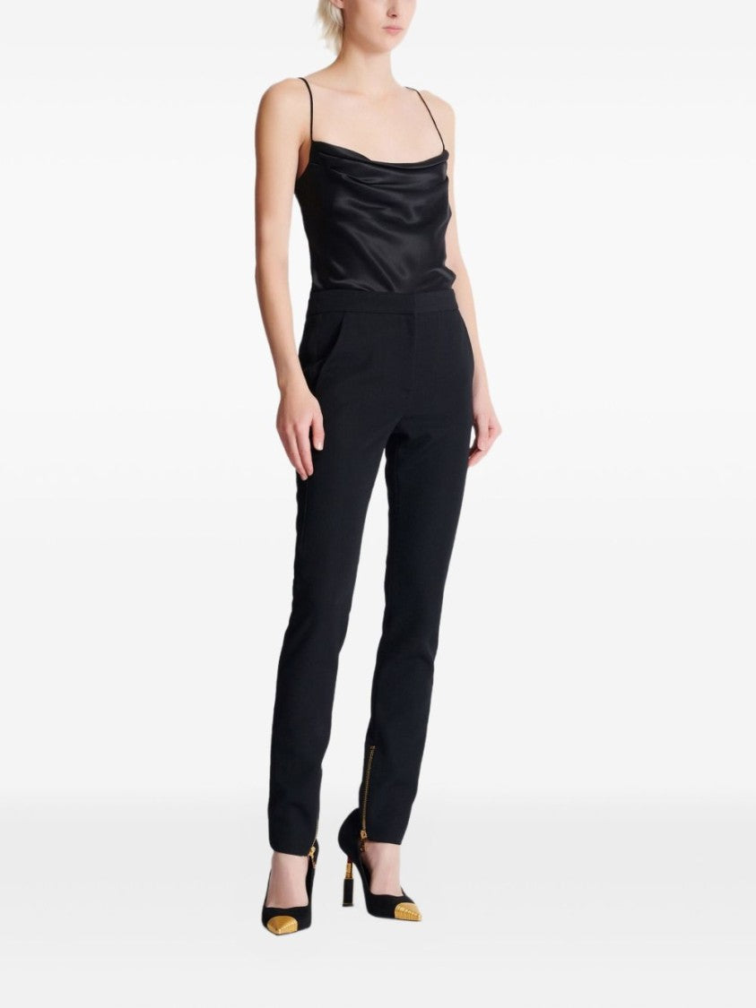 Balmain Black Slim-Fit Tailored Formal Pants
