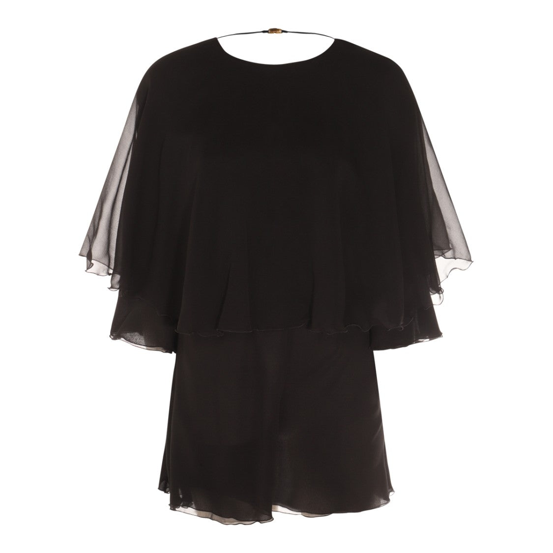 Saint Laurent Flowing Black Silk Jumpsuit With Open Back Detail