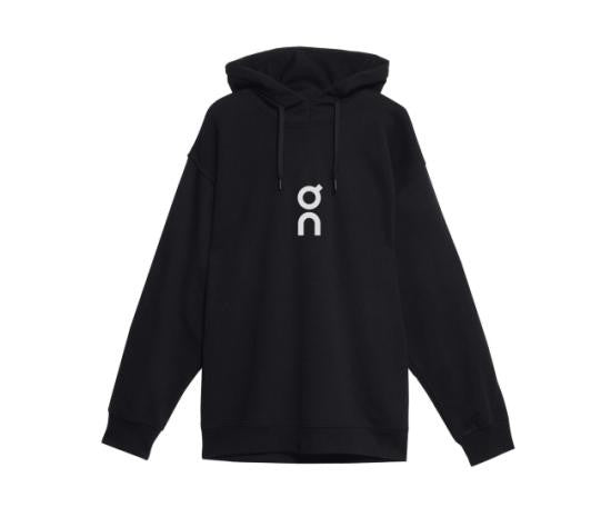On Running Relaxed Fit Black Hoodie With Drawstring And Logo