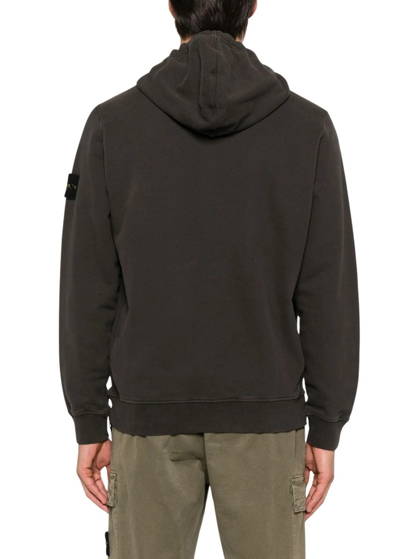 Stone Island Zip-Up Hoodie With Distinctive Patch Detail