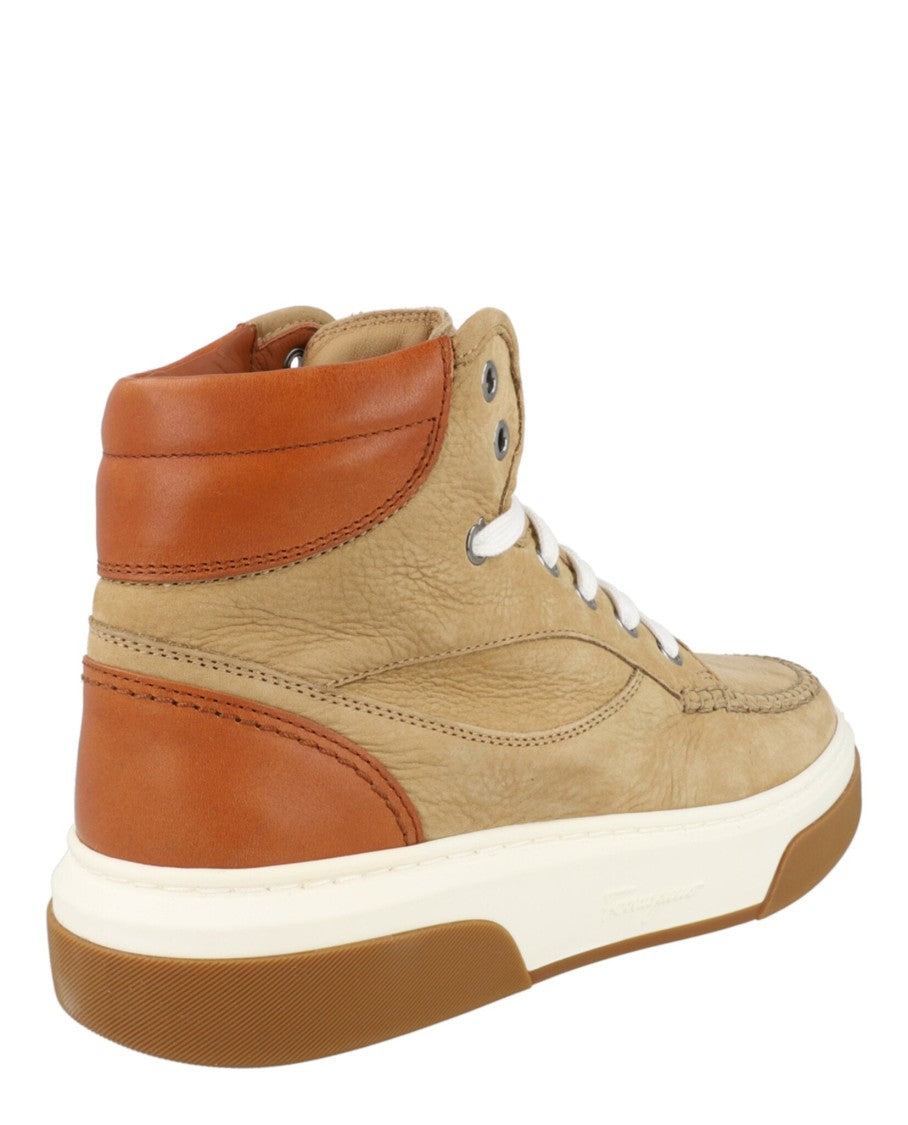 Ferragamo Cassina Suede High-Top Sneakers