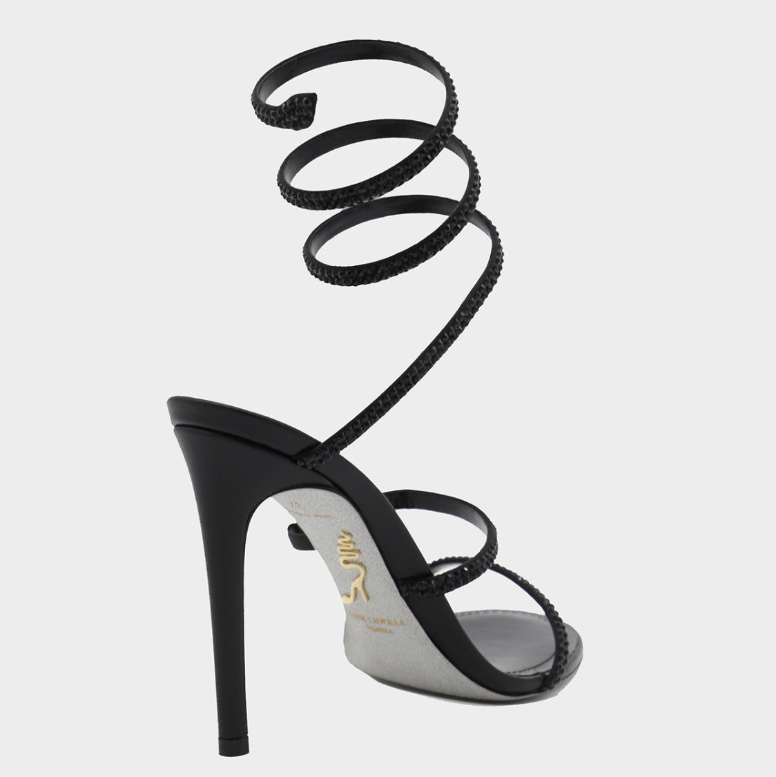René Caovilla Black Leather Sandals