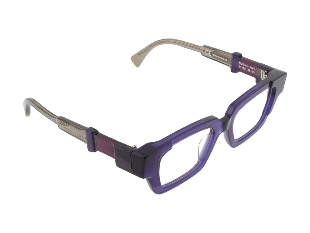 Kuboraum Translucent Deep Blue Titanium Temple Optical Glasses
