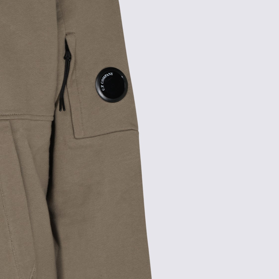 C.P. Company Minimalist Olive Hoodie With Signature Branding Patch