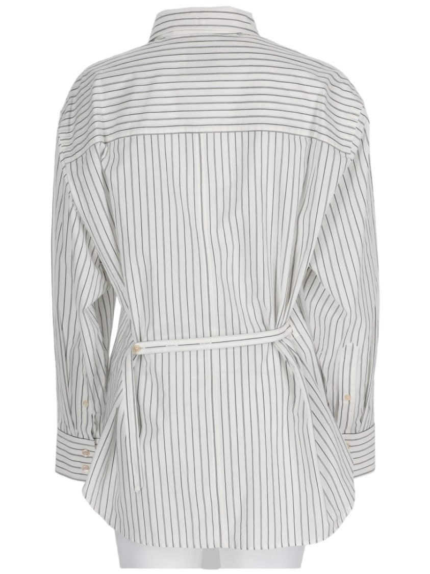 Isabel Marant Aurora Long-Sleeved Tie Belt Cotton Shirt