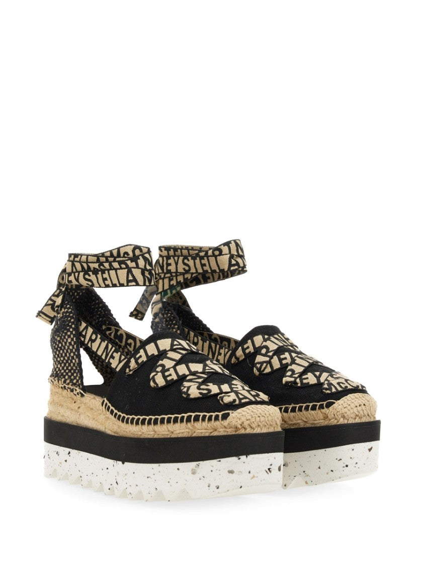 Stella Mccartney Black Platform Organic Cotton Espadrilles