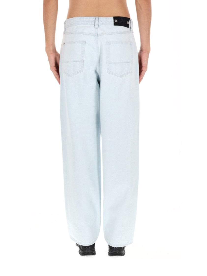 Stone Island Light-Washed Straight-Leg Minimalist Cotton Jeans