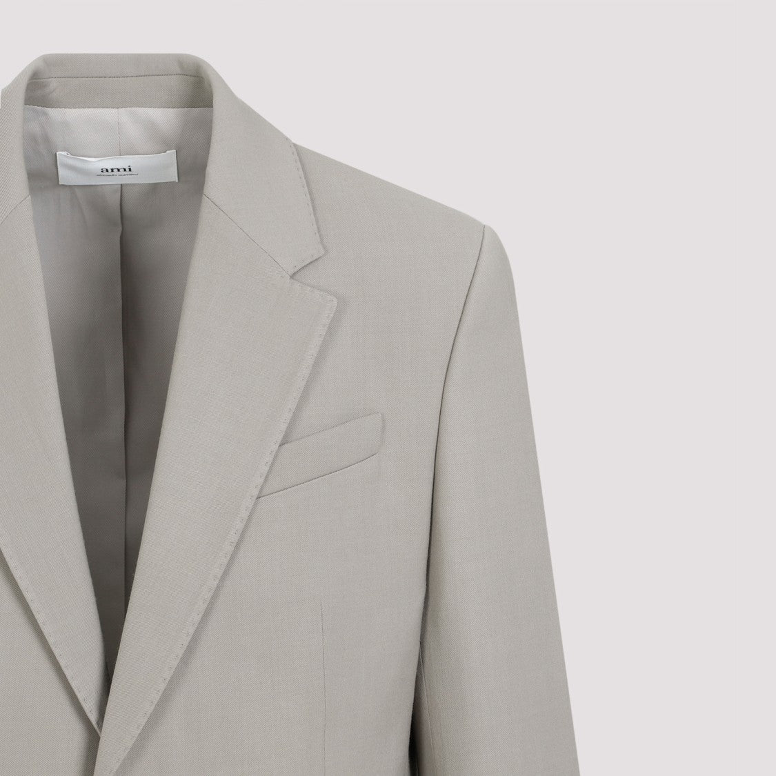 Ami Paris Light Taupe Virgin Wool Two Buttons Jacket