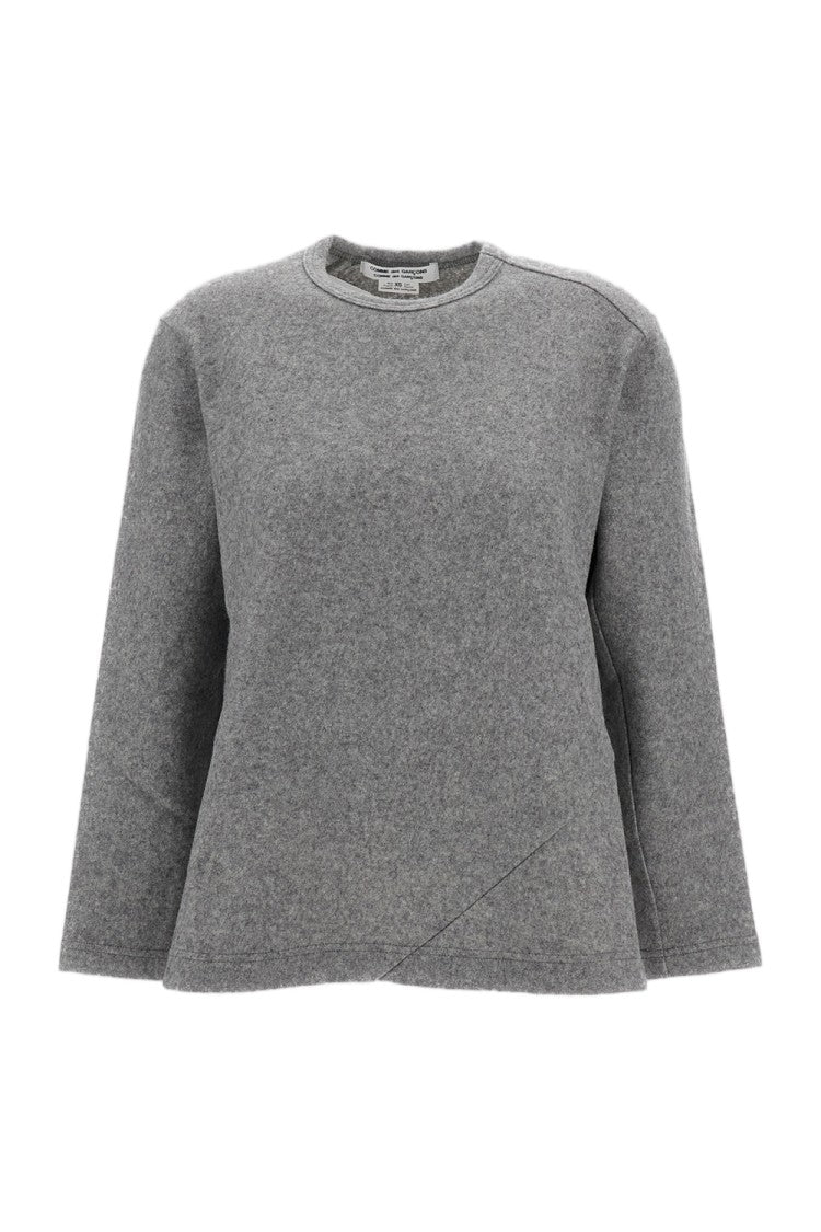 Comme Des Garçons Grey Flared Wool-Blend Crewneck Sweater