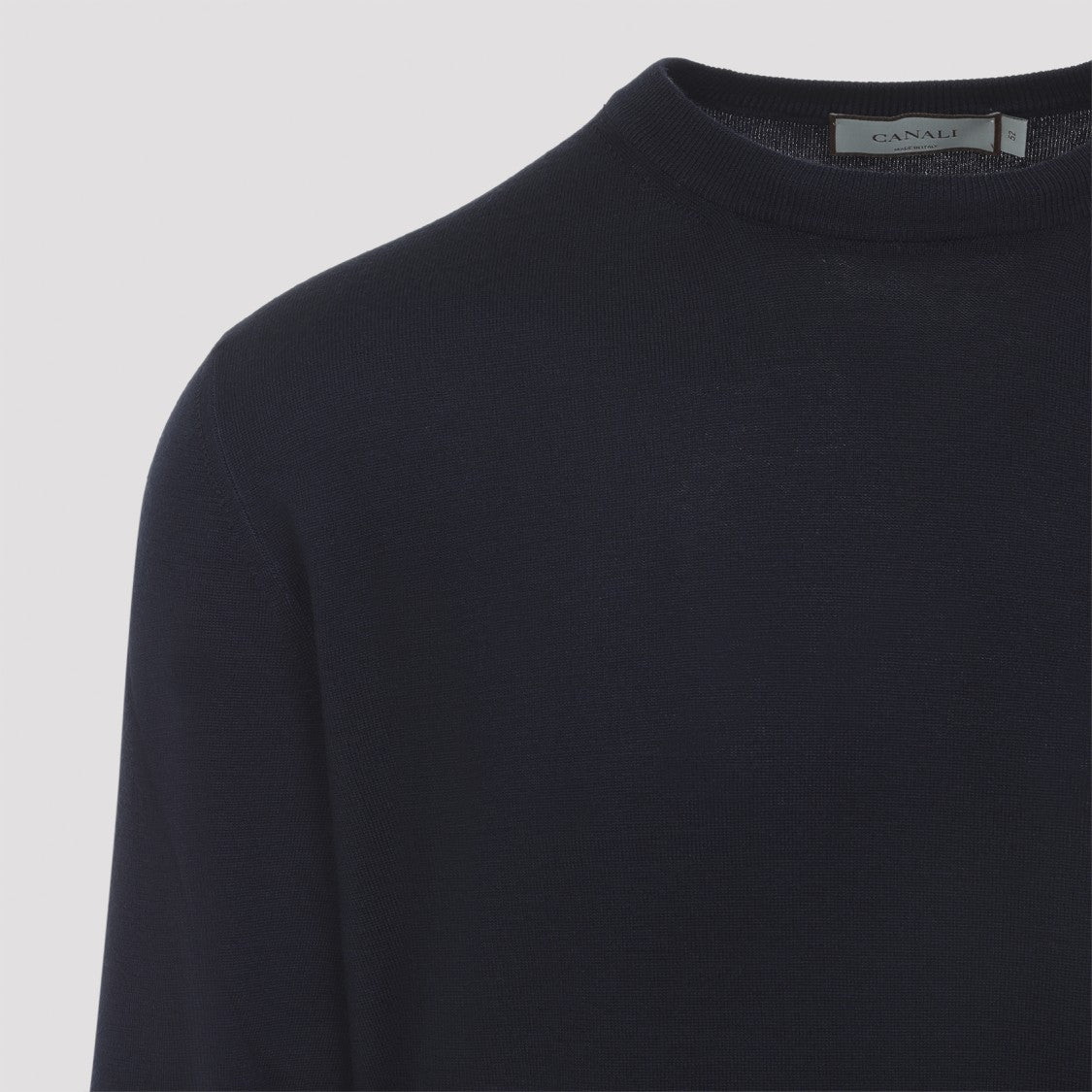 Canali Navy Blue Virgin Wool Sweater