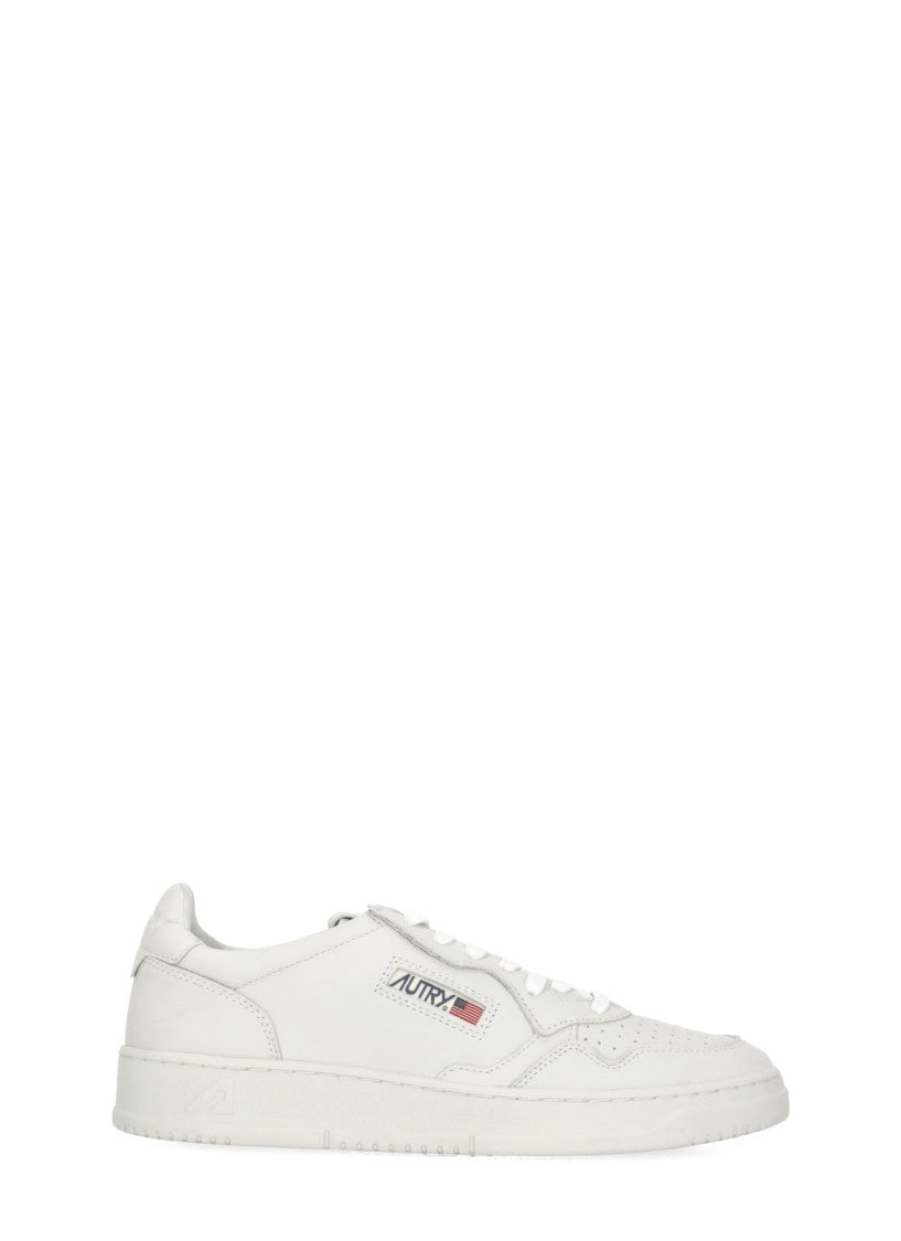 Autry White Smooth Leather Monogram Sneakers
